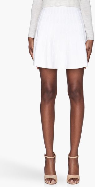 3.1 Phillip Lim Ivory Wool Stamped Pleats Miniskirt - Lyst