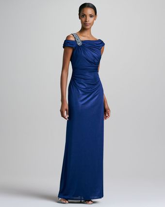 David Meister Beaded Off-the-shoulder Gown - Lyst