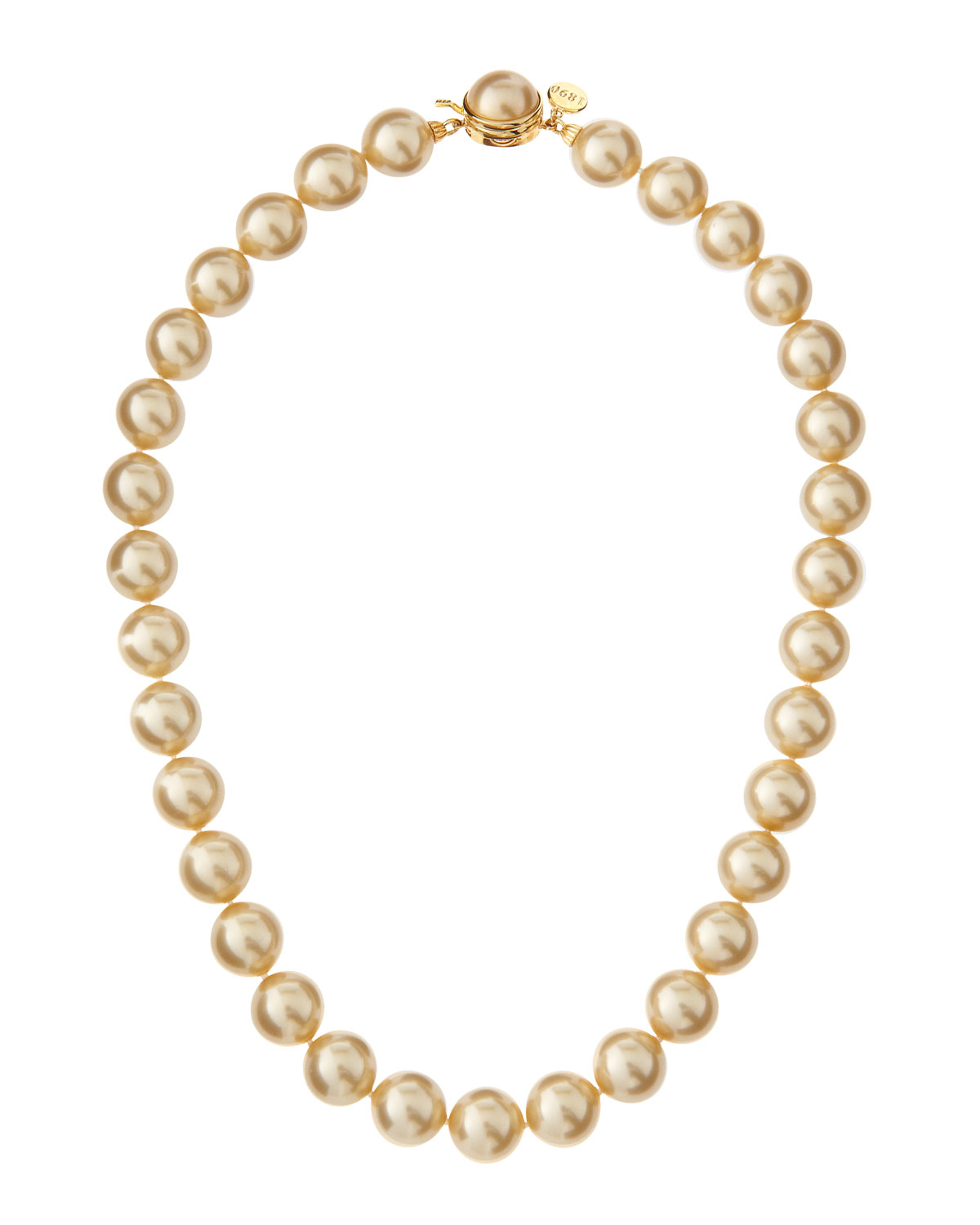 Majorica SingleStrand Champagne Pearl Necklace in Gold Lyst