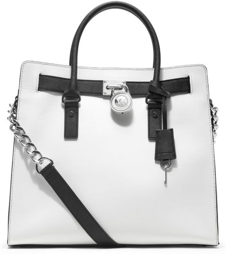 Michael Michael Kors Large Two Tone Tote in Gray (black/white) | Lyst