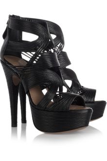 Alaïa Leather Platform Sandals - Lyst