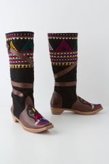 Anthropologie Wrapped Tapestry Boots