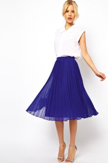 ASOS Collection Asos Midi Skirt with Pleats - Lyst