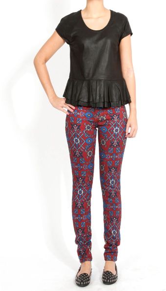 Current/Elliott The Ankle Skinny Jean in Crimson Tapestry - Lyst