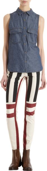 Genetic Denim Flag Print Skinny Jeans Whiterednavy - Lyst