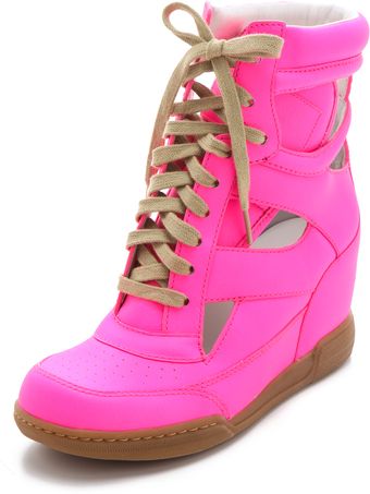 Marc By Marc Jacobs Neon Cutout Wedge Sneakers - Lyst