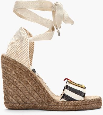 Marc Jacobs Striped Espadrille Wedge Sandals - Lyst