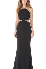 Reem Acra Beaded Silk Gown