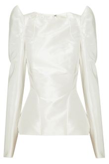 Zac Posen Structured Silktaffeta Top - Lyst