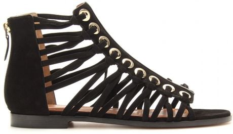 Givenchy Suede Gladiator Sandals in Black | Lyst