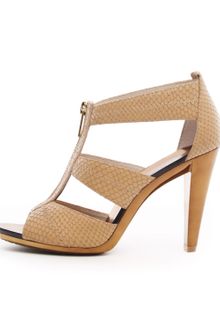 Michael by Michael Kors Snake Embossed Sandal - Lyst