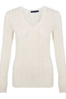 Ralph Lauren Blue Label Classic Cable Knit Sweater - Lyst