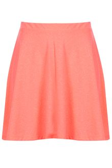 Topshop Fluro Orange Skater Skirt - Lyst