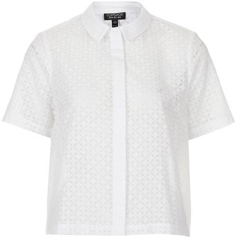 Topshop Geo Burnout Print Shirt - Lyst