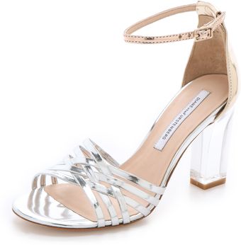 Diane Von Furstenberg Priene Sandals with Lucite Heel - Lyst