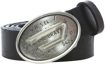Diesel Bskei Logo Plaque Belt - Lyst