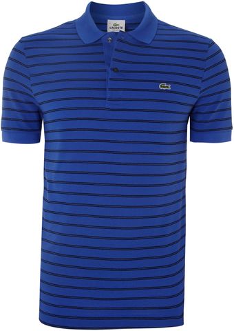 Lacoste Fine Striped Polo Shirt - Lyst
