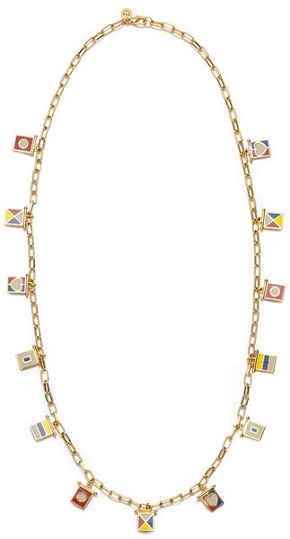 Tory Burch Ahoy Flag Charm Necklace - Lyst