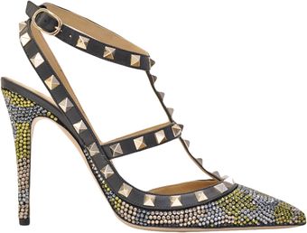 Valentino Rockstud Pump with Crystals - Lyst