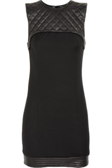 Alexander Wang Leather-Trimmed Cotton-Blend Dress - Lyst