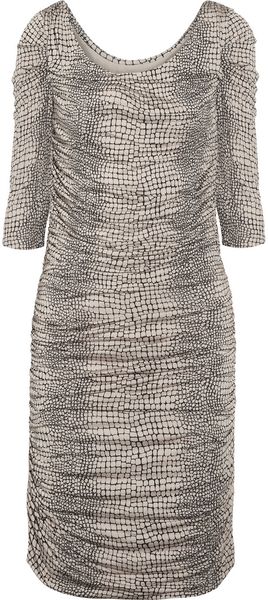 Alice By Temperley Raquel Ruched Printed Jersey Dress - Lyst