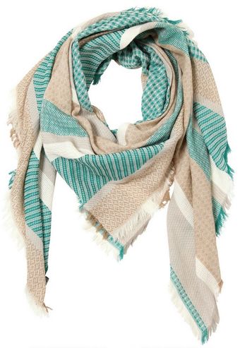 Balmain Cotton Linen Jacquard Fringe Scarf - Lyst