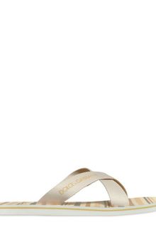 Dolce & Gabbana Pvc Striped Criss Cross Flip Flops - Lyst