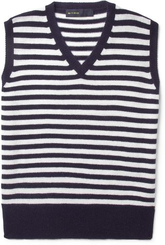 Etro Striped Cashmere Vest - Lyst
