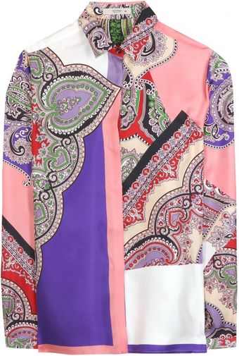 Etro Silk Twill Paisley Print Blouse - Lyst