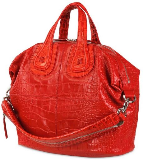 Givenchy Croc Embossed Bag in Red | Lyst