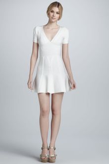Hervé Léger Flared Vneck Bandage Dress - Lyst