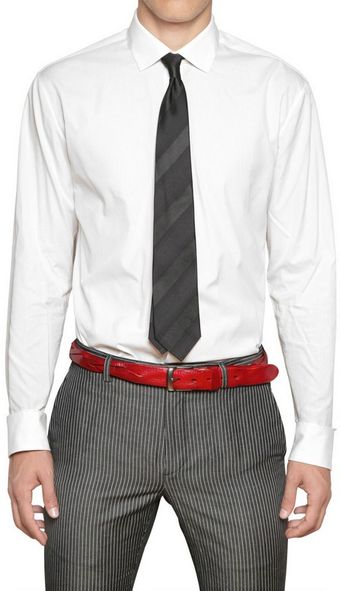 John Varvatos Tone On Tone Striped Cotton Shirt - Lyst