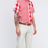 Mark Mcnairy Short Sleeve Gingham Fun Shirt in White for Men (red) - Lyst