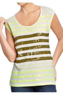 Old Navy Variegated Stripe Sequined Tank - Lyst