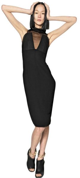 Rick Owens Silk Faille On Silk Georgette Dress - Lyst
