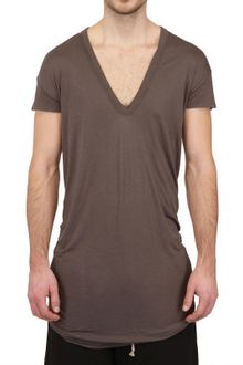 Rick Owens Silk Viscose Jersey Raw Cut T-Shirt - Lyst