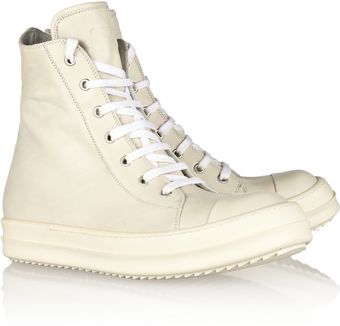 Rick Owens Leather Hightop Sneakers - Lyst