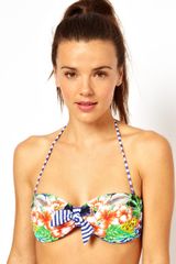 Seafolly Aloha Tie Front Bandeau Bikini Top