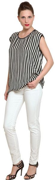 Space Striped Techno Satin Top - Lyst