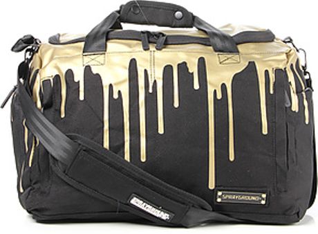 Sprayground The Gold Drips Large Duffle Bag in Black for Men (gold) | Lyst