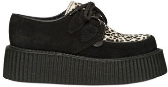 Underground 50mm Suede Pony Creeper Wedges - Lyst