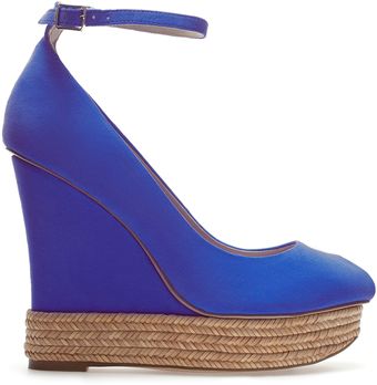 Zara Covered Wedge Peep Toe - Lyst