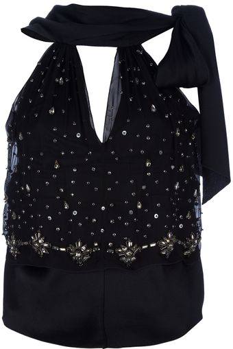 Alberta Ferretti Beaded Top - Lyst