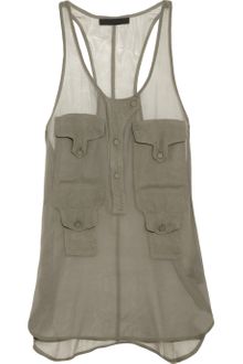Alexander Wang Utility Silk-Chiffon Tank - Lyst
