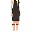 Alexander Wang Slim Fitted Fishline Vneck Dress in Black (onyx) - Lyst