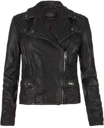 AllSaints Cargo Leather Biker Jacket - Lyst