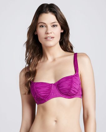 Betsey Johnson Shirred Delight Underwire Top - Lyst