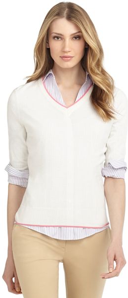 Brooks Brothers V-neck Golf Sweater - Lyst