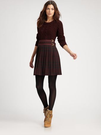 Burberry Brit Cropped Cable knit Sweater - Lyst