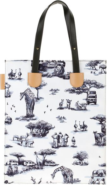 Carven Bag in Canvas with Safari Toile De Jouy Print - Lyst